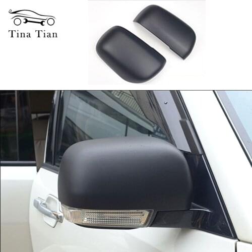 2pc Black matte/Carbon fiber color mirror coverr fit for Mitsubishi PAJERO 2007 -2019 Rearview mirror cover Car styling