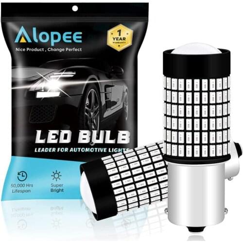 2-Pack 1156 BA15S P21W 3014 144 SMD LED Light Bulbs with Projector White / Yellow / Red for Car Brake Tail Backup Light 9V-30V