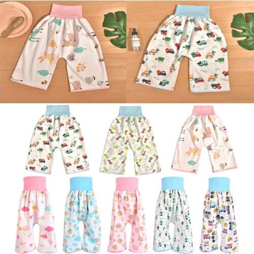 3 Layers Children Baby Diaper Skirt Cotton Waterproof Absorbent Toddler Baby Changing Diaper Washable Training Nappy Pants