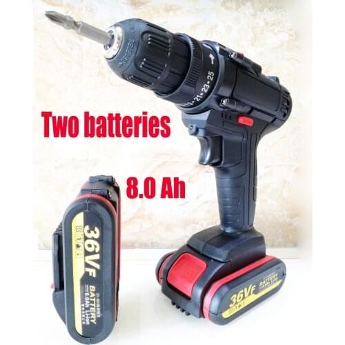 36Volt Max Electric Screwdriver Cordless Drill Mini Power Driver DC Lithium-Ion 2 Batteries 2-Speed