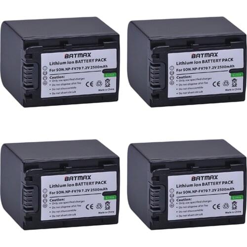 4Pack High Capacity 7.2V 2500mAh NP-FV70 NP FV70 Rechargeable Camera Batteries for Sony HDR-CX230 HDR-CX150E HDR-CX170 CX300