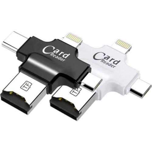 4 in 1 Card Reader Type C Micro USB Adapter TF Micro SD Card Reader for Android ipad/iphone 7plus 6s5s MacBook