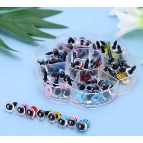 70Pcs Doll Puppet Plastic Eyes 10mm/0.39in DIY Safety Washers Pads For Handmade Doll Craft Children Kids Toy