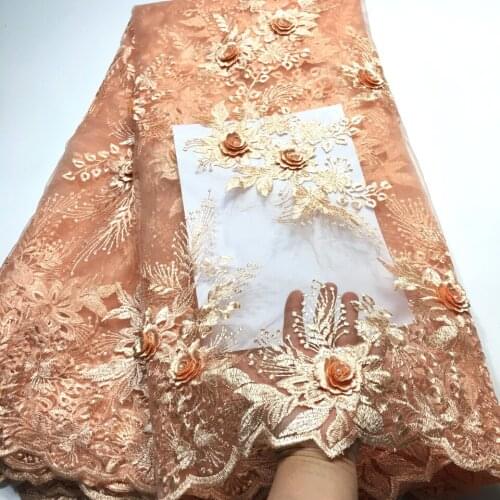 African Lace Fabric 2020 Embroidered Nigerian Laces Fabric Bridal High Quality French Tulle 3d Lace Fabric for Women Dress M3548