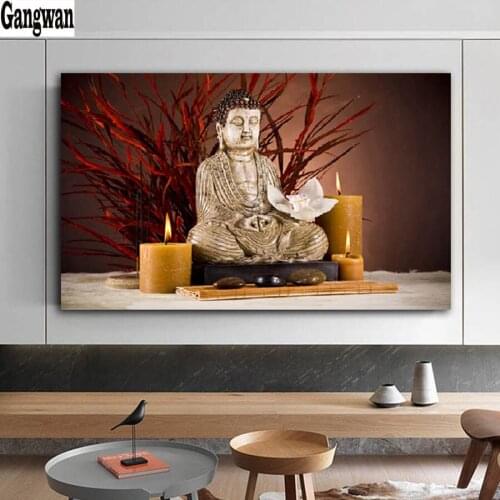 Diy diamond embroidery Large Size Buddha Painting with diamond Buddha Wall Art Decorative Pictures for Living Room Home Decor