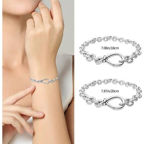 Pandach NoNeed To Match Beads 100% 925Sterling Silver Simplicity Buckle bracelet Suitable Single Wear Women Fashion Jewelry Gift