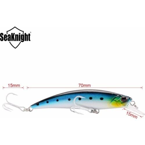 1 Piece Minnow Lure SK040 Fishing Lure 9.5g 70mm/2.76in Fishng Hard Bait VMC Hooks Jerkbait Ripbait for Carp