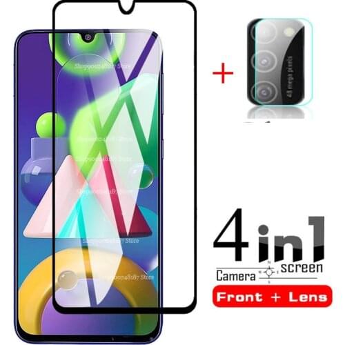 For samsung m21 Glass 4 in 1 camera lens tempered Glass For samsung Galaxy m21 2020 6.4" m215F screen protector protective Film