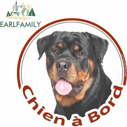 EARLFAMILY 13cm x 12.7cm for Rottweiler Dog Cartoon Funny Car Stickers Bumper RV VAN Fine Decal JDM Vinyl Car Accessories