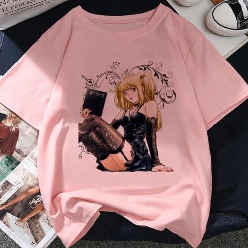 Kawaii Japanese Anime Cartoon T-shirt Death Note Print Loose Short-sleeved T-shirt Summer Womens Harajuku O-neck Fashion Shirt