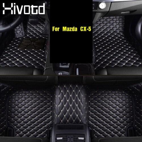 Hivotd For Mazda CX-5 CX5 Accessories Car Mats Floor Carpets Waterproof Anti-Dirt Pad Interior Protector Pads Styling 2020 2019