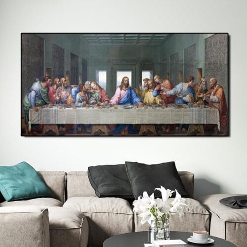 Leonardo Da Vincis The Last Supper Famous Painting Art Posters and Print on Canvas Wall Art Painting for Living Room Home Decor