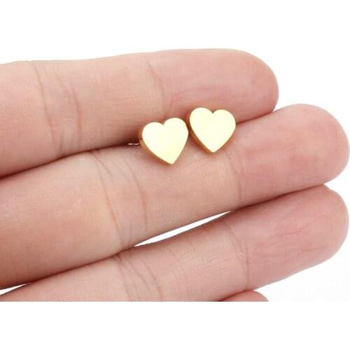 Heart Korean Earrings Stud Earrings for Student Girl Mini Fashion Female Jewelry