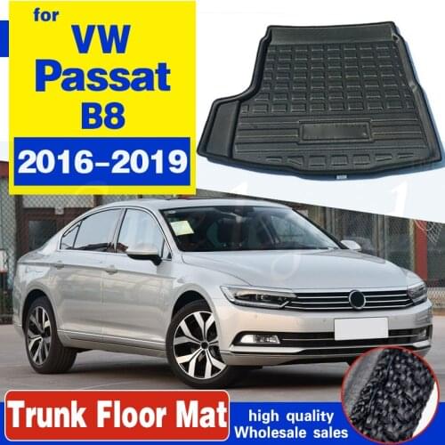 For Volkswagen VW Passat B8 2016~2019 Boot Mat Rear Trunk Liner Cargo Floor Tray Carpet Mud Pad Guard Protector Accessories