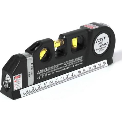 Multipurpose Laser Level Laser Line 8 ft Measure Tape Ruler Adjusted Standard and Metric Ruler Wallpaper construction equipmet