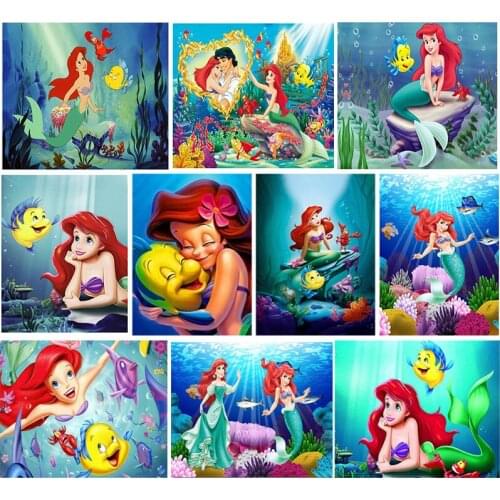 Disney Diamond Painting Kit Cross Stitch Full Square/Round Diamond Embroidery Cartoon Princess 5D DIY Mosaic Home Decor Gift