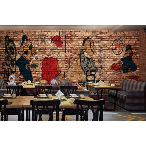 Custom mural photo wallpaper 3d Hip Hop Art Street Graffiti Nostalgic Dining KTV home decor Wallpapers for walls in rolls