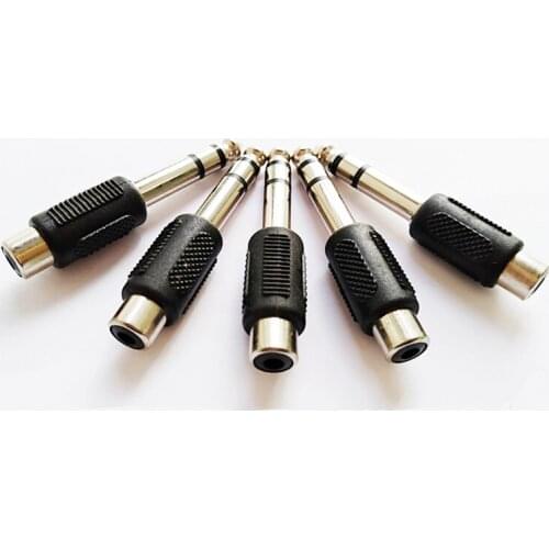 NCHTEK 1/4'' 6.35mm stereo male plug to RCA Female jack stereo Adapter/Free shipping/5PCS