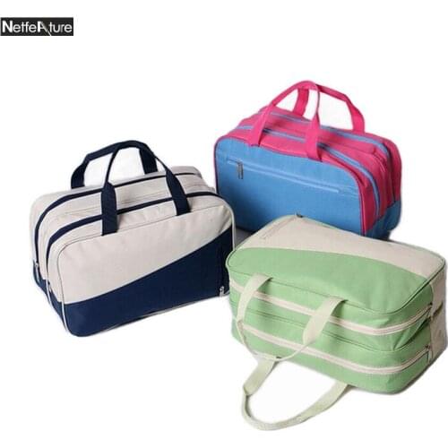 New 2017 Dry Wet Divider Storage Bag Waterproof Oxford Travel Suitcase Beach Swimming Bathing Clothing Storage Bag Organizer