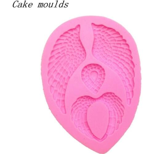 Wholesale Silicone mold K114 Drop crystal Angel wing heart gem shape craft clay mold decoration fondant cake mold DIY tools