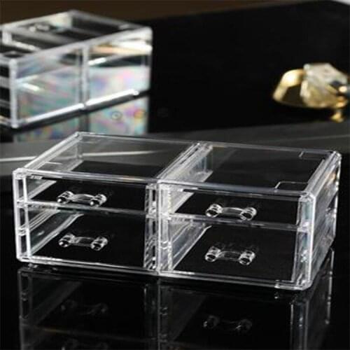 Plastic cosmetic storage box jewelry box transparent acrylic drawer type desktop lipstick storage rack
