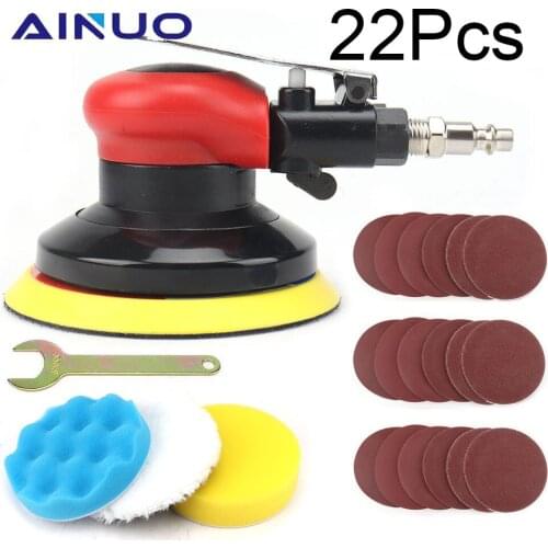Pneumatic Sander Polisher 125mm 5" Grinding Sanding Machine 12500RPM for Car Polishing Beauty Metal