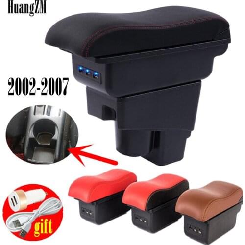 Arm Rest For Honda Fit Jazz 2002-2007 Hatchback Armrest Center Centre Console Storage Box with USB Charging 2003 2004 2005 2006