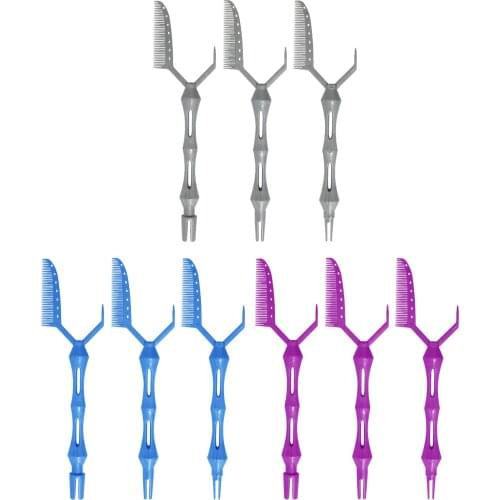 3Pcs Barber Professional Perm Tools Hair Stylist Quick Perm Machine Hairdressing Tools Curling Iron Salon Positioning Perm Comb