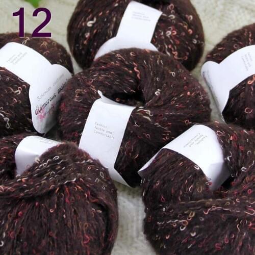 Sale 6ballsX50gr Luxury Fluffy Soft NEW MOHAIR Shawls Hand Knit Crochet Yarn Brown 12