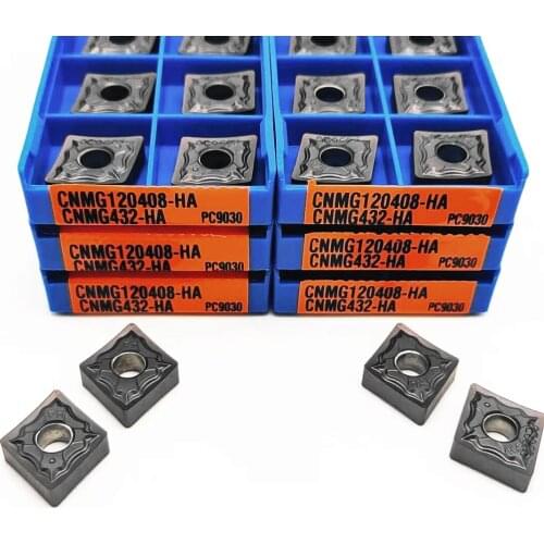 10PCS external turning tool, CNMG120408 PC9030 CNC cutting tool, turning insert stainless steel carbide insert lathe tool