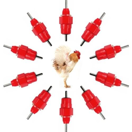 10Pcs Poultry Water Drinking Nipples Duck Chicken Hen Feeding Screw In Drinker W0YF