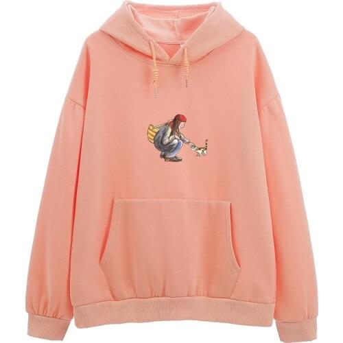 Cartoon Print Hoodies Oversized Women Streetwear Cotton Sweatshirt Winter Long Sleeve Hoodie Harajuku Sweatshirt Sudadera Mujer