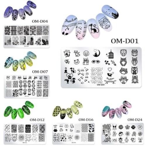 10 pcs Nail Stamping Plates DIY Image Stencil For Nails Polish Printing Templates Tools