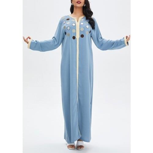 TREMU Aid Moubarak Kaftan Dress Fashion Dubai Abaya Dot Embroidery Muslim Ramadan Caftan Marocain Woman Prayer Outfit Jelaba