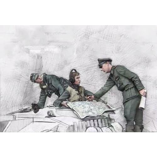 1/35 Resin Model Figure GK , 3 Figure , Unassembled and unpainted kit