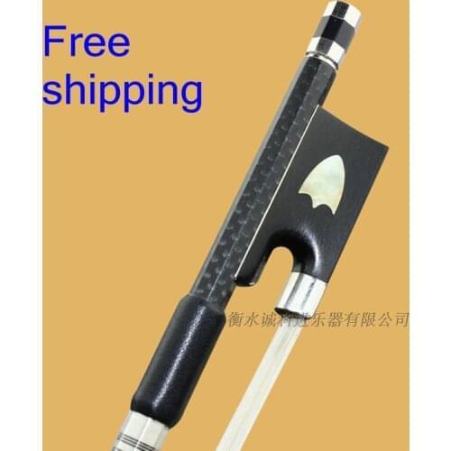 1 Pc Prefessional Carbon fiber violin bow 4/4 good balance nataul White Horsehair ebony frog titanium parts fittings accessories