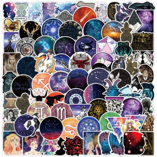 100PCS Milky Way Constellation Stickers Waterproof Fridge Guitar Laptop Motorcycle Skateboard Joke Sticker Decal Kid Toy Gifts