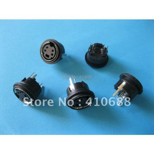 10000 Pcs Per Lot Mini 4 Pin Circular DIN Connector Snap and Lock Vertical Mini-DIN Hot Sale High Quality