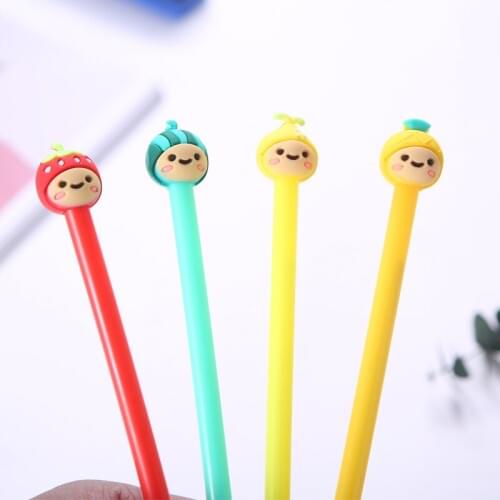 24 Pcs Korean Stationery Stationery Fruit Gel Pen Fountain Pen Signature Student Supplies Kawaii School Supplies Pen for Writing