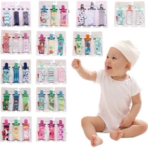 3Pcs/Set Newborn Baby Pacifier Clip Chain Dummy Nipple Leash Strap Soother Teether Holder Belt Infant Supplies