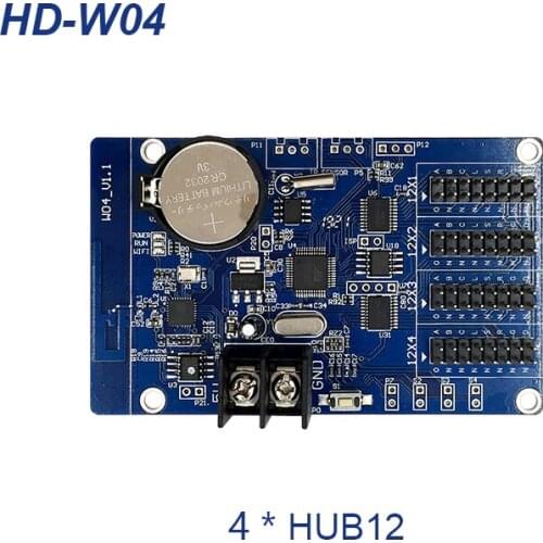 Best price Asynchronous HD-W04 WIFI 4*HUB12 Single color(512*64 pixels) WIFI card for Lintel LED message text display