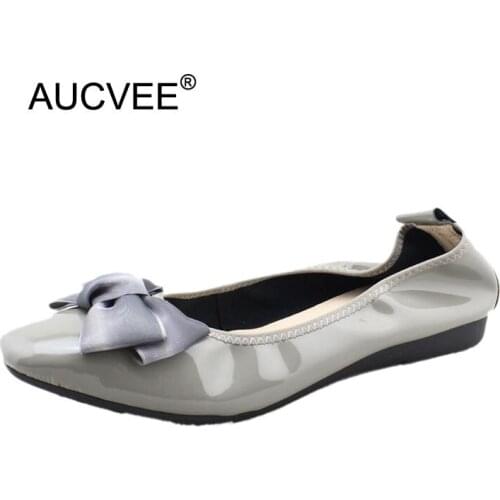 Designer Luxury Ballerinas Woman Shoes Sweet Bow Comfortable Female Shoe Patent Genuine Leather Flats Shoes Women Ladies Loafers