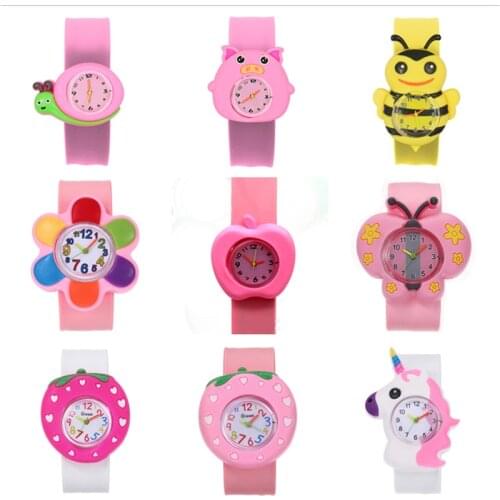 3D Turtle Strawberry Cartoon Kids Watches Girls Silicone Children Wristwatch Boys Gift Clock Apple Watch for Baby Wrist Relogio