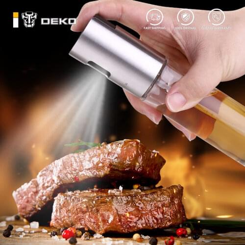 DEKO Vinegar BBQ Olivel Cooking Grill Dispenser Glass Stainless Steel Kitchen Cap Supplies Oil Spray Bottle