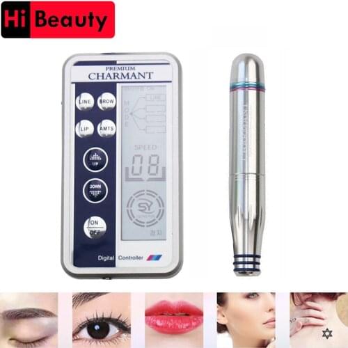 Electric Auto Rotary Micro MTS Derma Therapy Makeup Tattoo Pen Machine Digital Controller For Eyebrow Lip Line Microblading