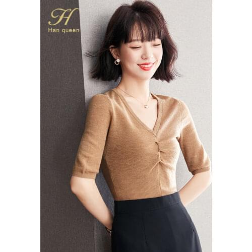 Женские трикотажные футболки H Han Queen China At AliExpress