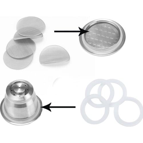 ICafilas Brand 5 pcs Silicone O-rings Compatible With Nespresso Stainless Steel Refillable Capsules For Coffee