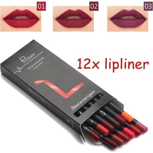 Sexy Red Lip Liner Pencils Waterproof Lip Pencil Long Lasting Pigments Nude Color Pudaier Brand Lipliner Pen Makeup Cosmetics