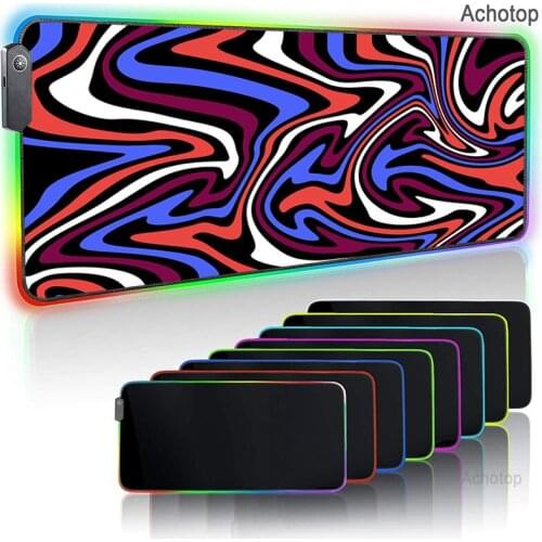 Marble Liquid Cute Kawaii RGB Mouse Pad Gaming Mousepad Gamer Mat Gaming Mousemat Computer Mousepad LED Large Carpet Gamer XXL