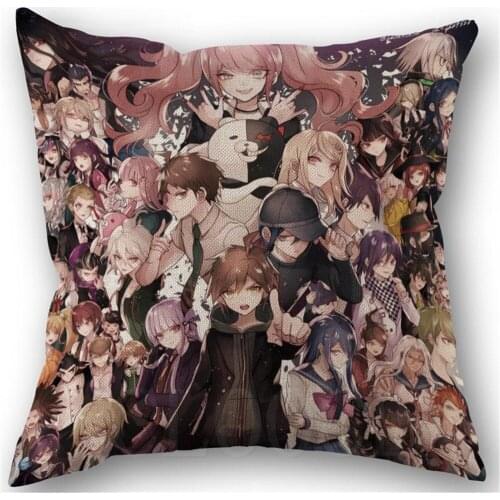 Danganronpa Anime Boy Girls Printed Soft Plush Pillowcase Polyester Cushion Cover Wedding Decorative Pillow Cover Drop Shipping